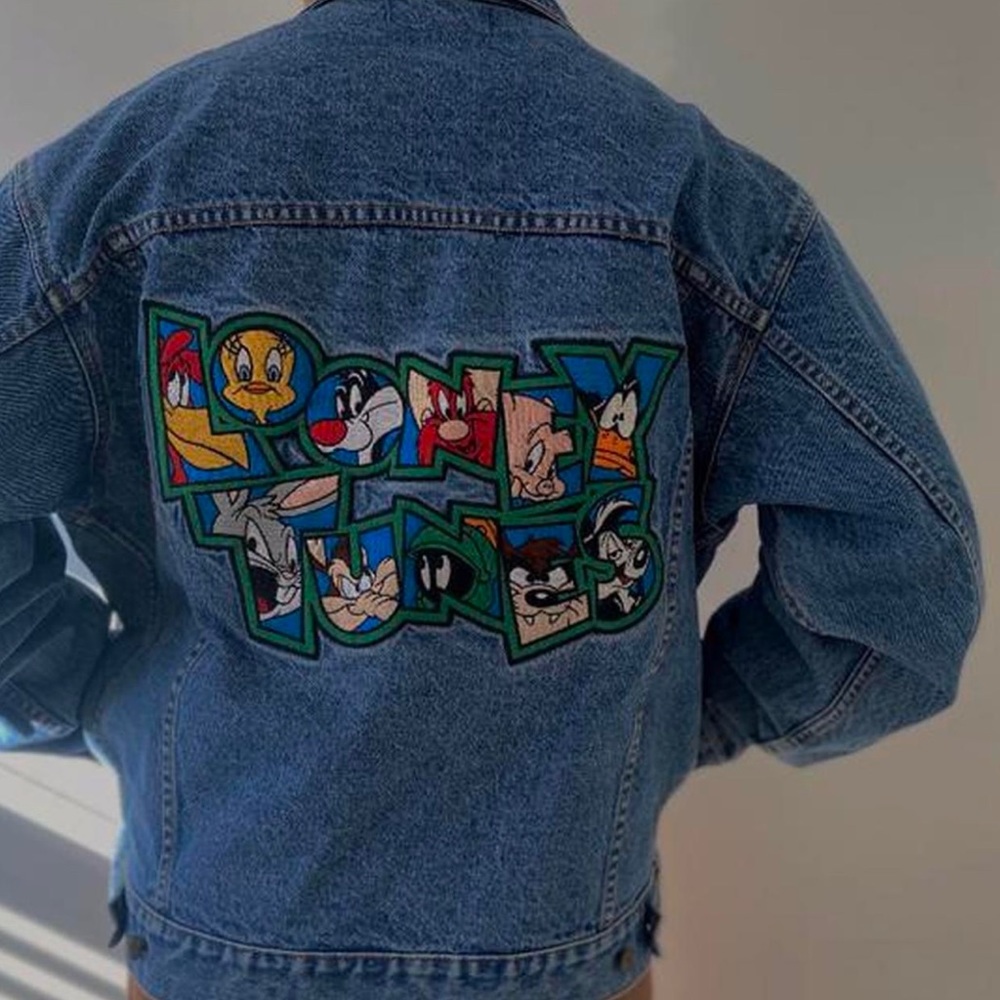 90s looney tunes denim jacket